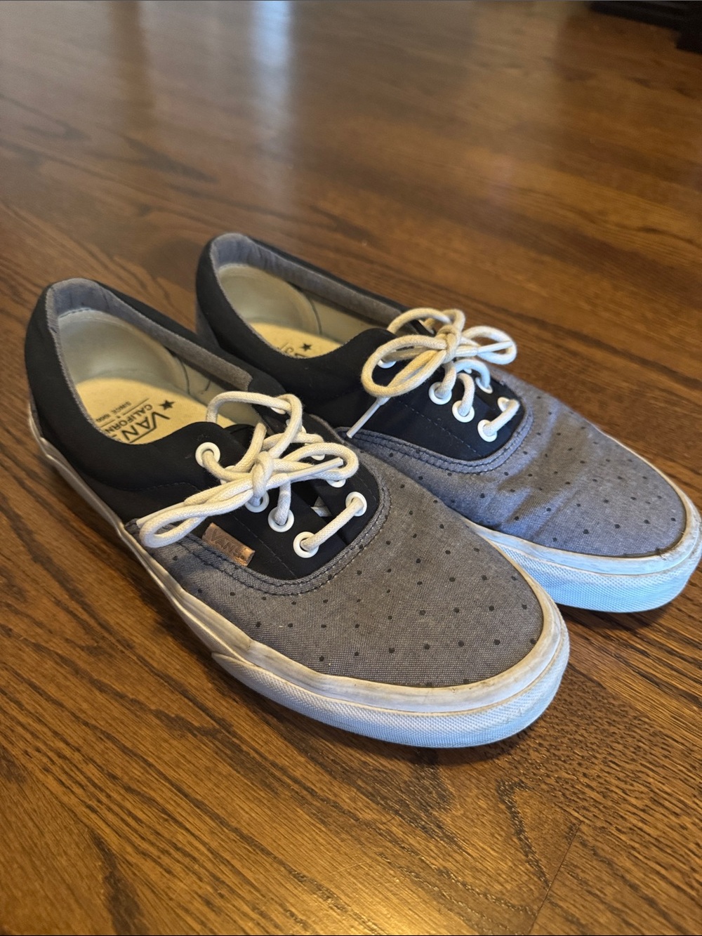 Vans Men’s Grayish-blue & Navy Canvas Lace-Up Sneakers